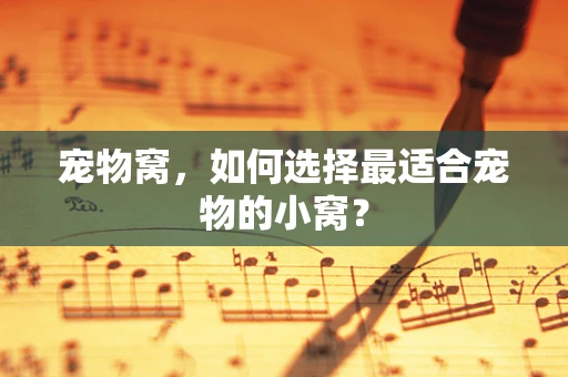 宠物窝，如何选择最适合宠物的小窝？