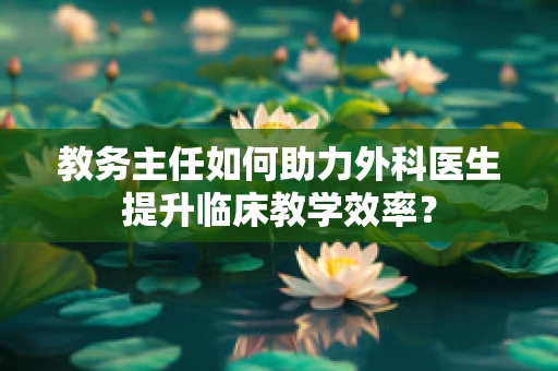 教务主任如何助力外科医生提升临床教学效率？