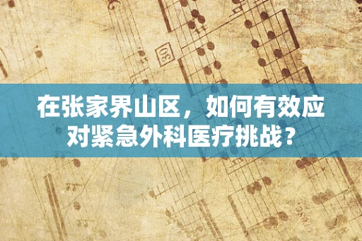 在张家界山区，如何有效应对紧急外科医疗挑战？