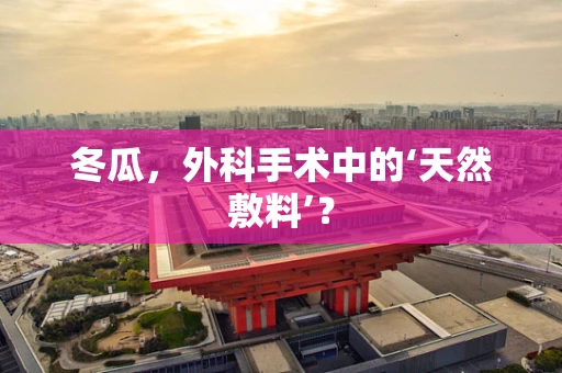 冬瓜，外科手术中的‘天然敷料’？