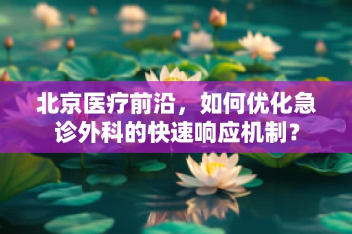 北京医疗前沿，如何优化急诊外科的快速响应机制？