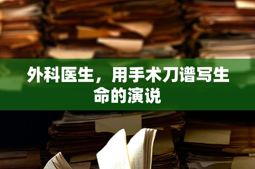 外科医生，用手术刀谱写生命的演说