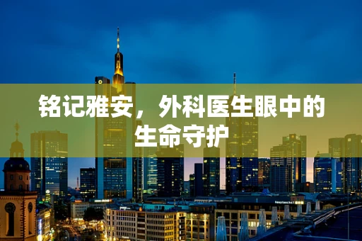 铭记雅安，外科医生眼中的生命守护
