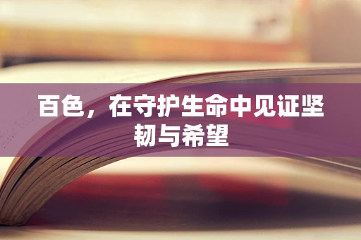 百色，在守护生命中见证坚韧与希望
