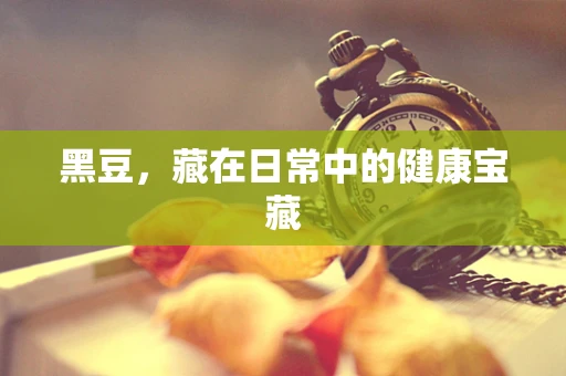 黑豆，藏在日常中的健康宝藏