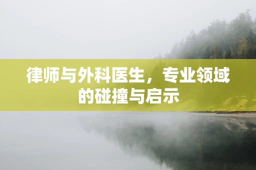 律师与外科医生，专业领域的碰撞与启示