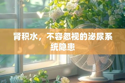 肾积水，不容忽视的泌尿系统隐患