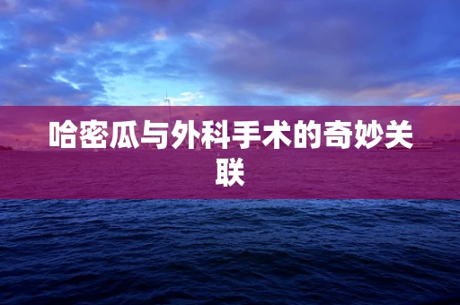 哈密瓜与外科手术的奇妙关联